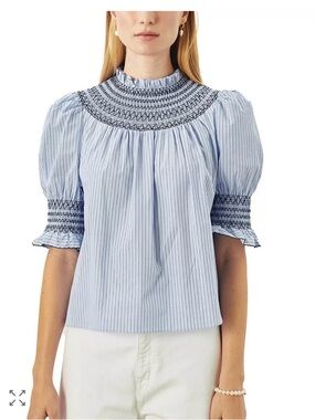 Cartolina Giana top in Maya blue stripe